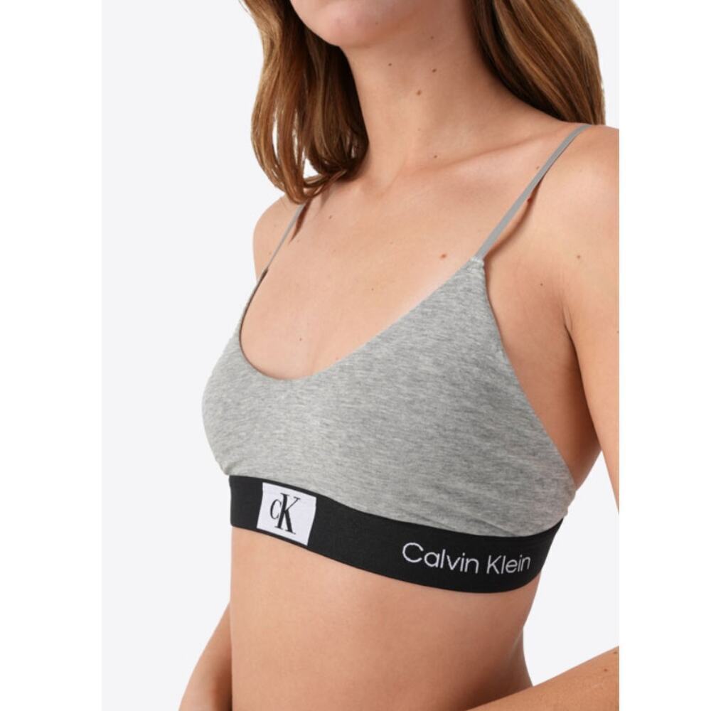 Calvin Klein Women's Gray Cotton Stretch Unlined Bralette Size XS - Picture 3 of 9